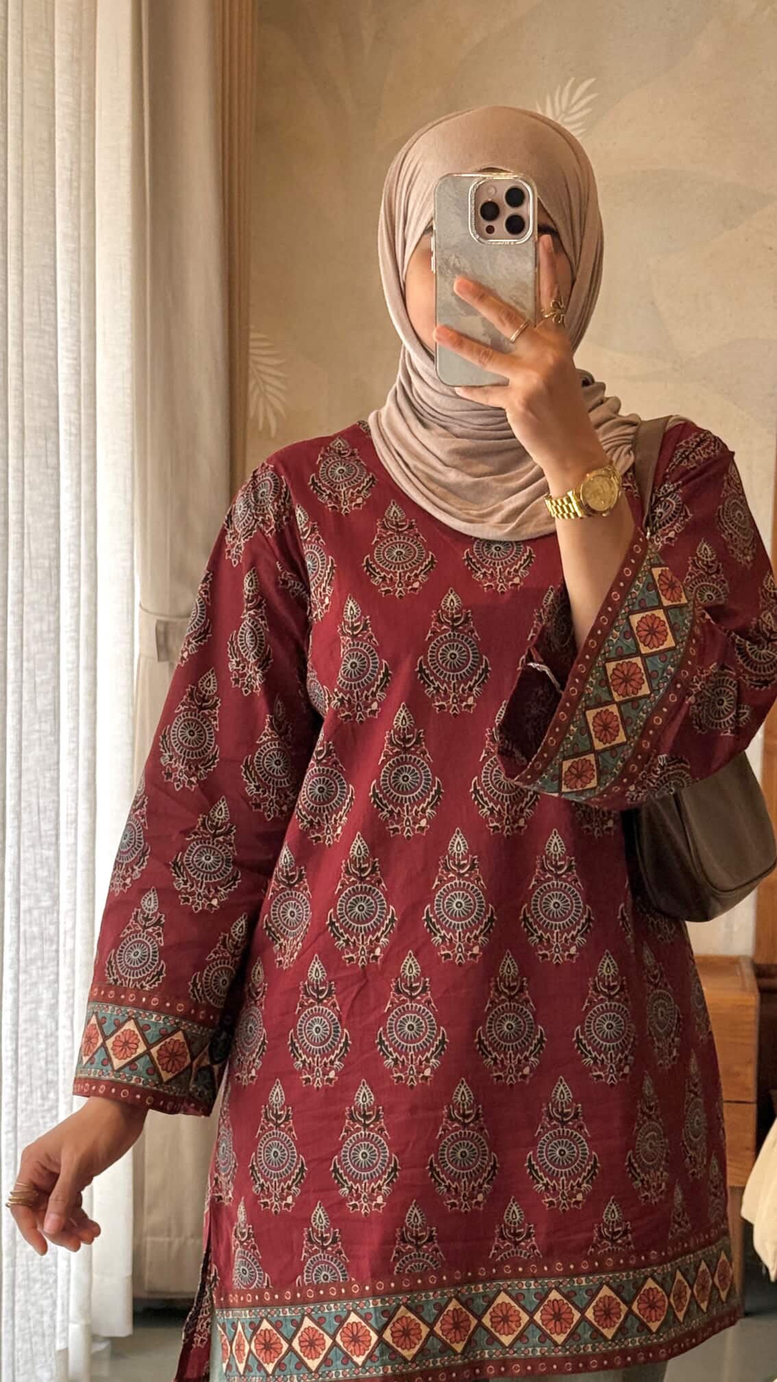 Short Kurti - Cherry Red