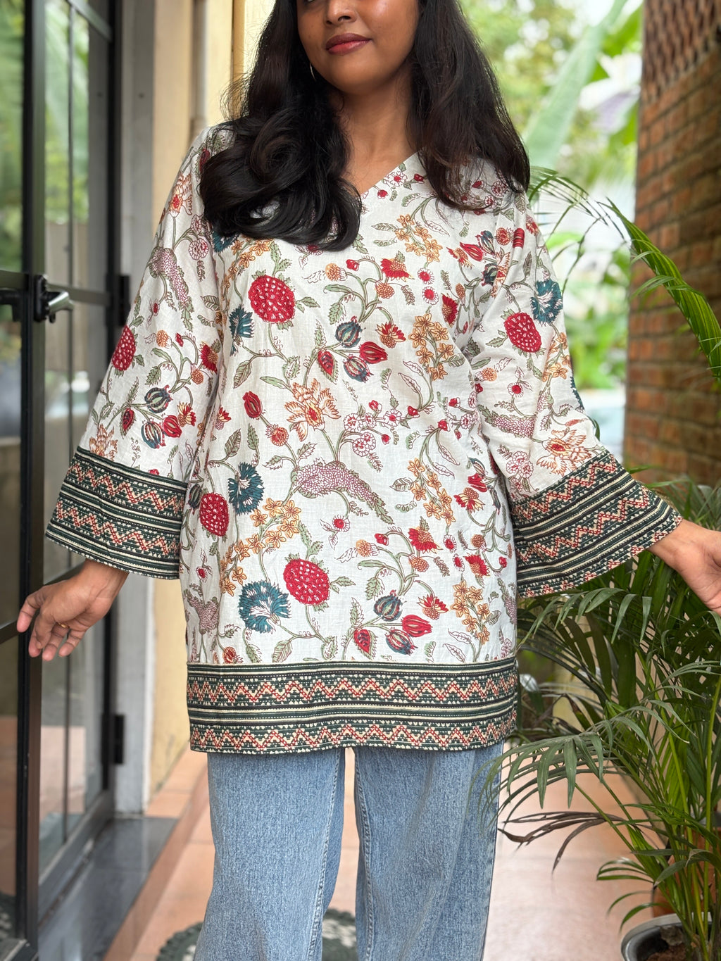 Short Kurti - White Fern